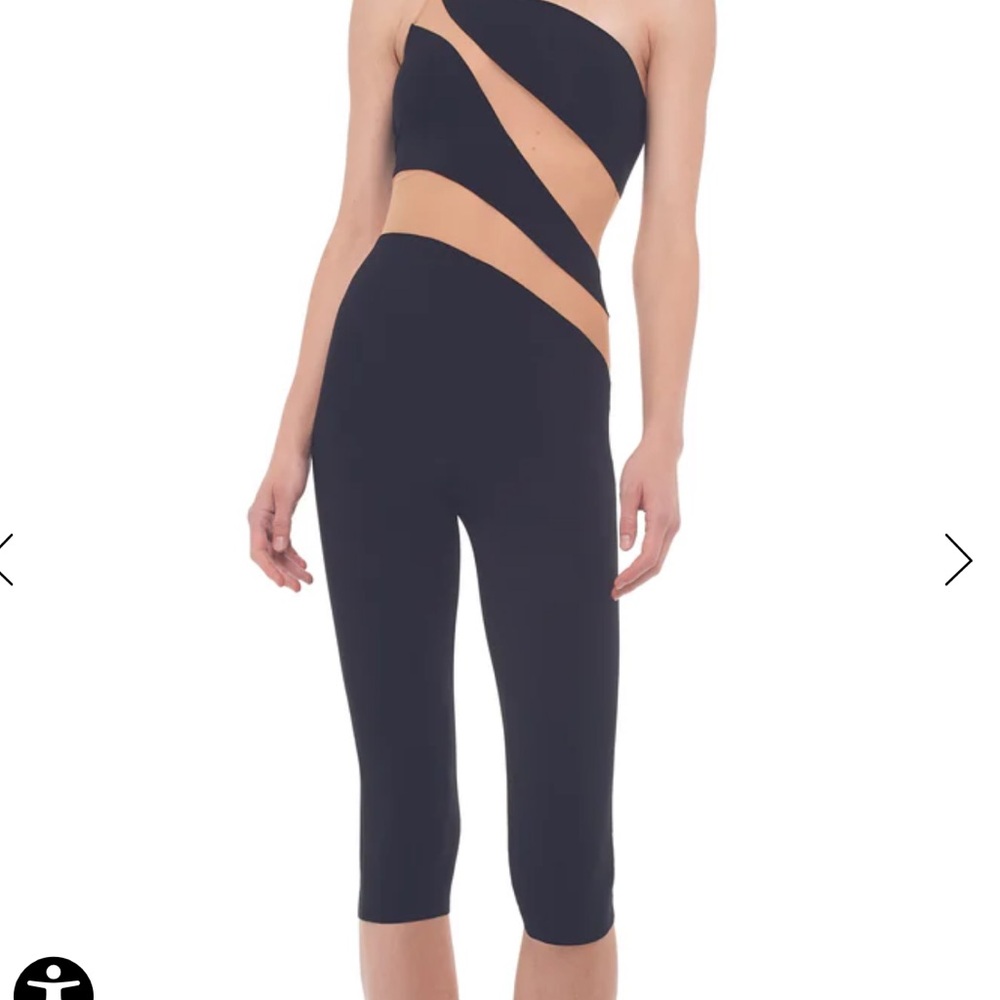Norma Kamali - Snake paneled mesh capri jumpsuit